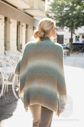 Пончо, связанное патентным узором, схема вязания на сайте Люди Вяжут