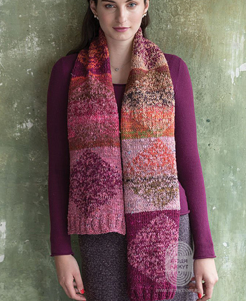 Шарф с жемчужным узором, схема вязания на сайте Люди Вяжут