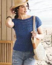 Drop Stitch Yoke Top, схема вязания на сайте Люди Вяжут