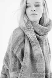 Шарф, связанный лицевой гладью с планками из резинки, схема вязания на сайте Люди Вяжут