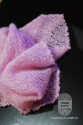 Треугольный платок с ажурным узором, схема вязания на сайте Люди Вяжут