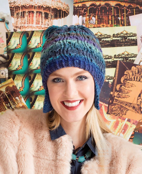Twisted Stitch Earflap Beanie, схема вязания на сайте Люди Вяжут