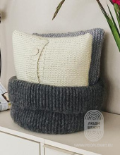 Войлочная темно-серая меланжевая корзинка, схема вязания на сайте Люди Вяжут