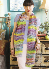 Diagonal Eyelet Scarf, схема вязания на сайте Люди Вяжут