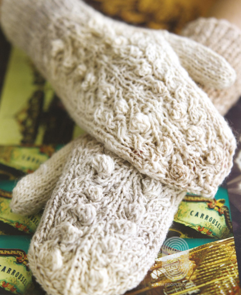 Bobble and Vine Mittens, схема вязания на сайте Люди Вяжут