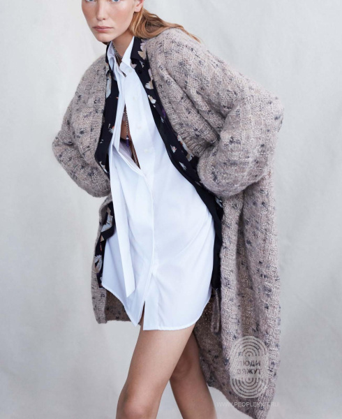 Пальто, схема вязания на сайте Люди Вяжут
