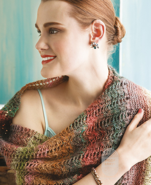 Textured Shawl, схема вязания на сайте Люди Вяжут