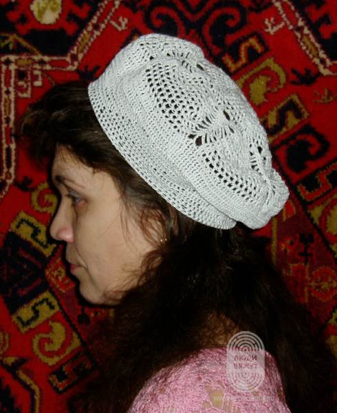 Ажурный берет, схема вязания на сайте Люди Вяжут