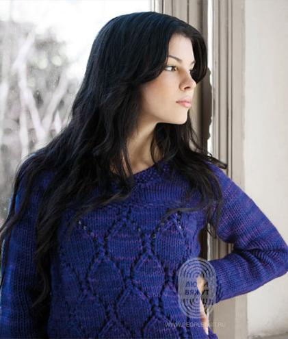 Diamond Lace Pullover, схема вязания на сайте Люди Вяжут