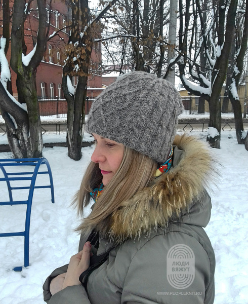 Двойная шапка, схема вязания на сайте Люди Вяжут