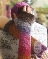 Smocked Fingerless Mitts, схема вязания на сайте Люди Вяжут