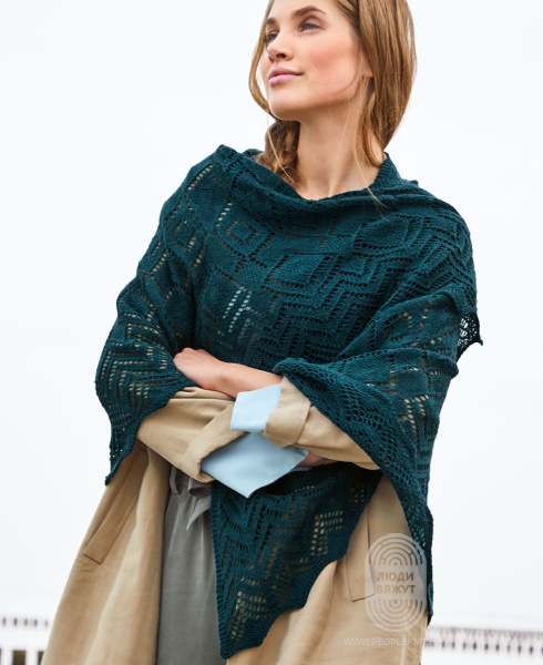 Полукруглый платок, схема вязания на сайте Люди Вяжут