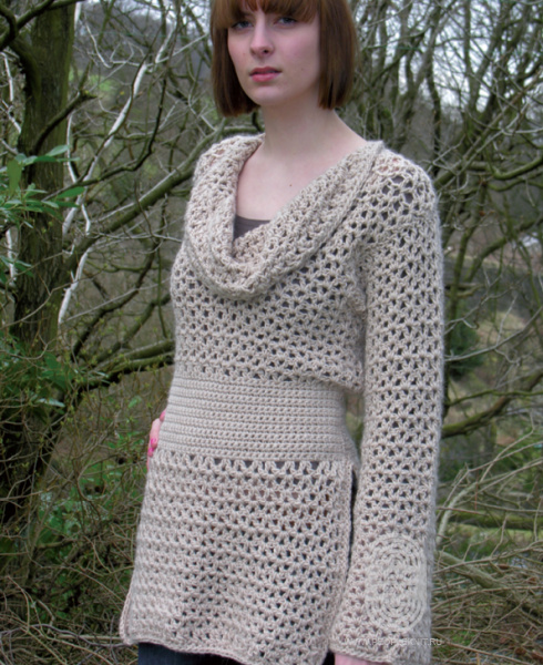 Crochet cowl neck, схема вязания на сайте Люди Вяжут