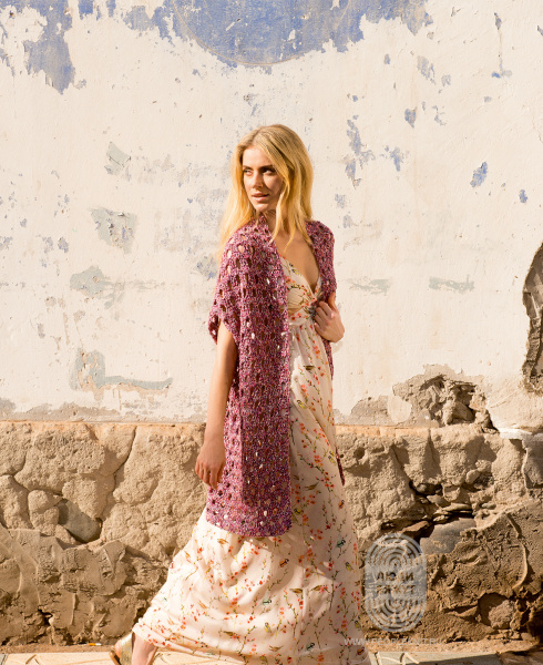 Жилет, связанный крючком арочным узором, схема вязания на сайте Люди Вяжут