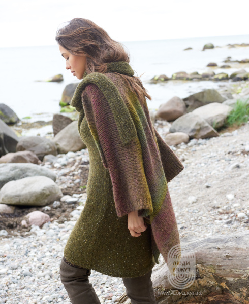 Шарф, связанный лицевой гладью, схема вязания на сайте Люди Вяжут