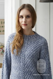 Свитер с диагональным узором AIMEE, схема вязания на сайте Люди Вяжут