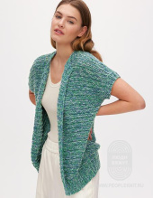 Жилет, связанный сверху вниз, схема вязания на сайте Люди Вяжут