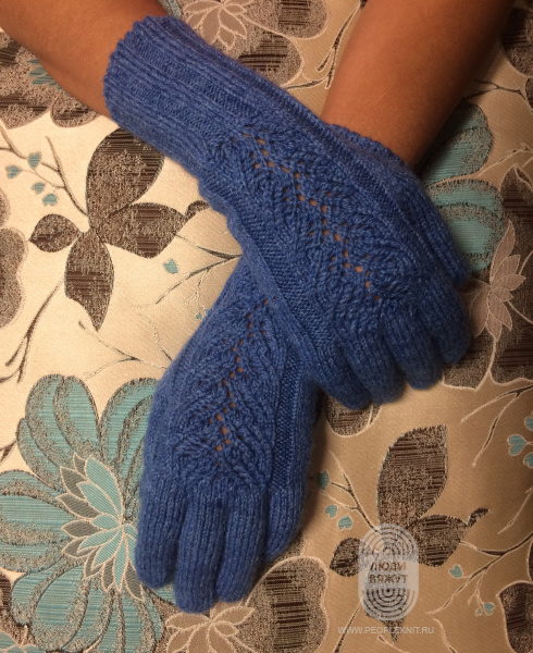 Lace Panel Gloves, схема вязания на сайте Люди Вяжут