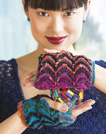 Chevron Mitts, схема вязания на сайте Люди Вяжут