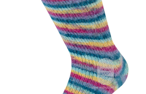 MEILENWEIT 100 COSY SOCKS MULTI STRIPES, схема вязания на сайте Люди Вяжут