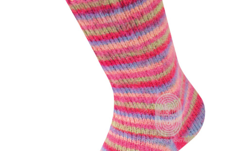 MEILENWEIT 100 COSY SOCKS MULTI STRIPES, схема вязания на сайте Люди Вяжут