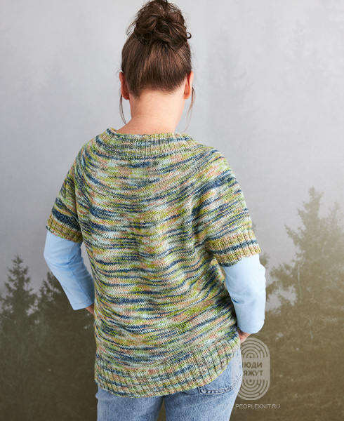 Кардиган/жилет Mapala из пряжи Cool Wool & Ecopuno/Ecopuno hand-dyed, схема вязания на сайте Люди Вяжут