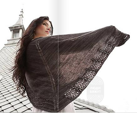 Scalloped Shawl, схема вязания на сайте Люди Вяжут