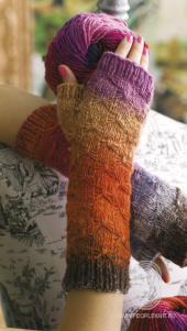 Smocked Fingerless Mitts, схема вязания на сайте Люди Вяжут