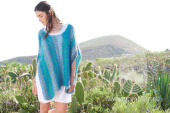 Накидка патентного узора, выполненная поперек, схема вязания на сайте Люди Вяжут