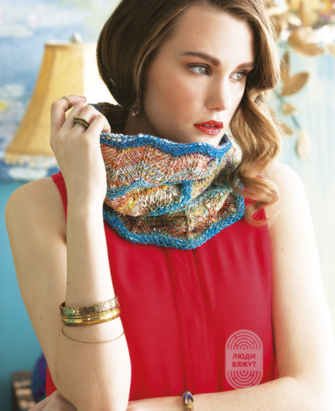 Welted Chevron Cowl, схема вязания на сайте Люди Вяжут