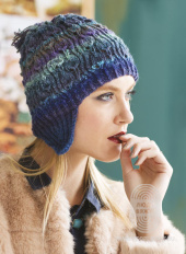 Twisted Stitch Earflap Beanie, схема вязания на сайте Люди Вяжут