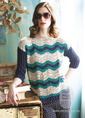 Wavy Stripes Pullover, схема вязания на сайте Люди Вяжут