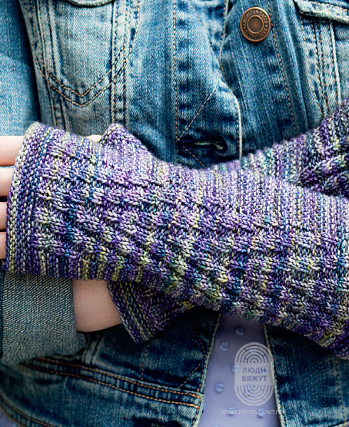 Campanile Митенки с шевронным узором, схема вязания на сайте Люди Вяжут