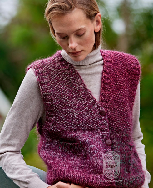 Жилет, схема вязания на сайте Люди Вяжут