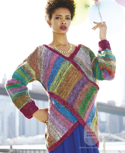 Wrap Front Pullover, схема вязания на сайте Люди Вяжут