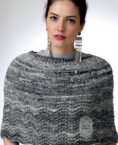 Круговая накидка CHARCOAL, схема вязания на сайте Люди Вяжут