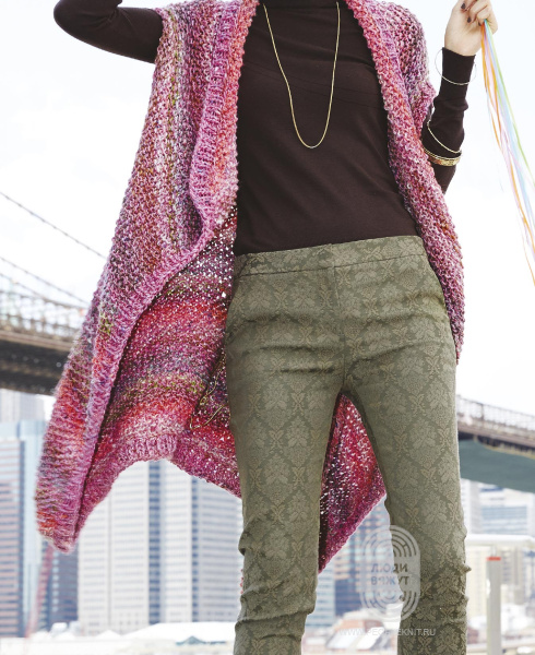 Oversized Vest, схема вязания на сайте Люди Вяжут