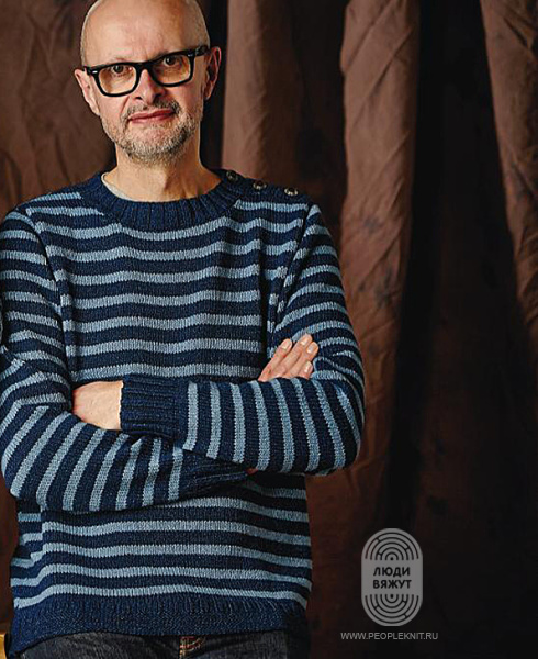 Мужской Breton Stripe, схема вязания на сайте Люди Вяжут