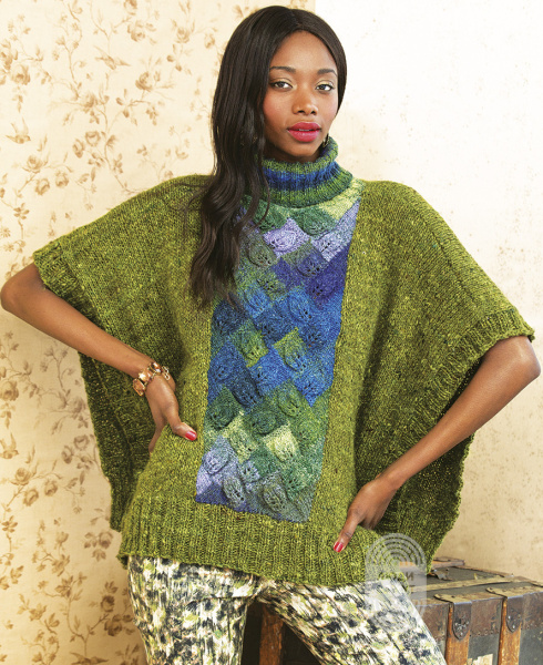 Entrelac Poncho, схема вязания на сайте Люди Вяжут