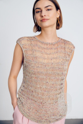 Топ, связанный узором с вытянутыми петлями, схема вязания на сайте Люди Вяжут
