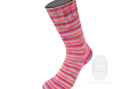 MEILENWEIT 100 COSY SOCKS MULTI STRIPES, схема вязания на сайте Люди Вяжут