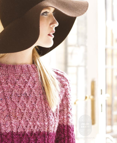 Colorblock Fisherman's Sweater, схема вязания на сайте Люди Вяжут