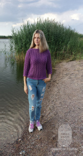 Ажурный полувер, схема вязания на сайте Люди Вяжут