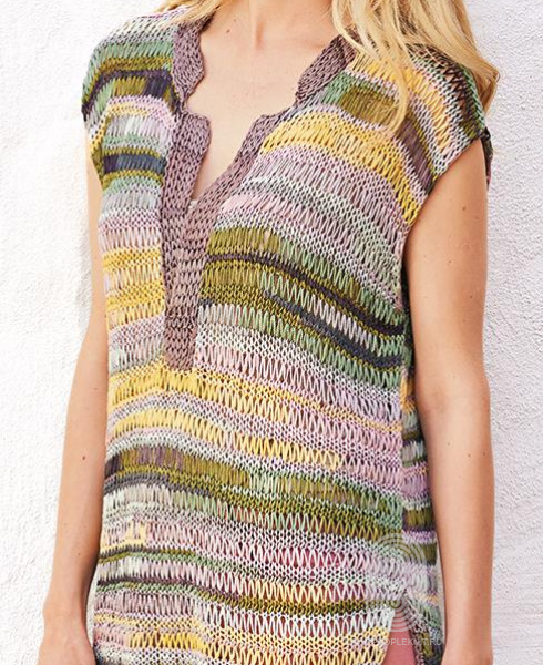 Туника с вырезом горловины «поло», схема вязания на сайте Люди Вяжут