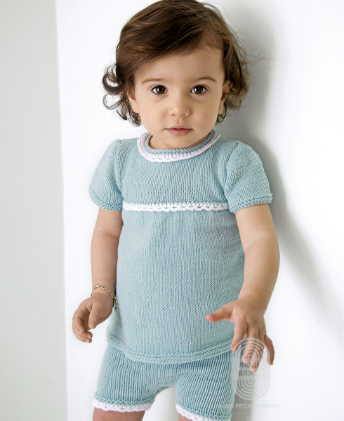 Штанишки с оборкой, схема вязания на сайте Люди Вяжут