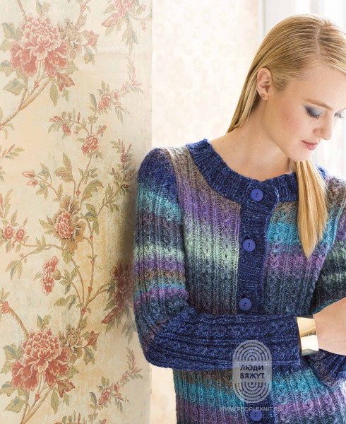 Faux Cables Long Cardigan, схема вязания на сайте Люди Вяжут