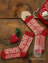 Рождественские носки, схема вязания на сайте Люди Вяжут
