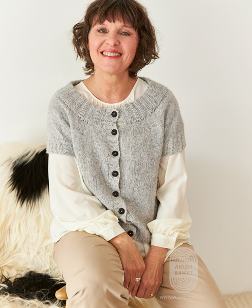 Кардиган/жилет Mapala из пряжи Cool Wool & Ecopuno/Ecopuno hand-dyed, схема вязания на сайте Люди Вяжут